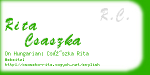 rita csaszka business card